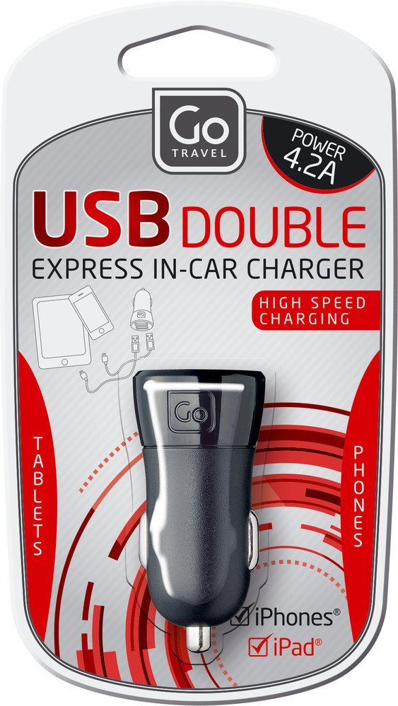 Go Travel New! USB In-Car Charger  4.2 Amp