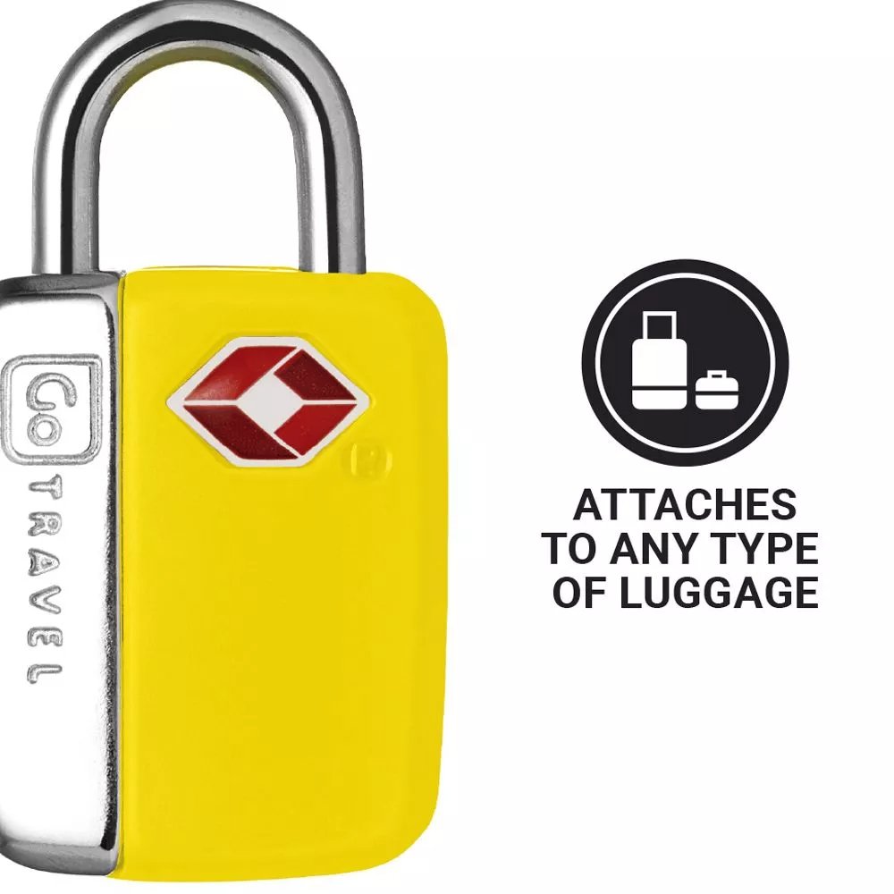 [339.202] GO Travel  Key Lock Twin Padlocks TSA (Yellow)