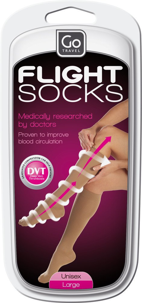 GO Travel  Flight Socks Nude (L)