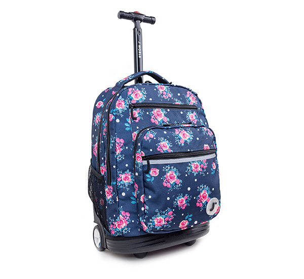 JWorld Sundance Rolling Backpack Navy Rose