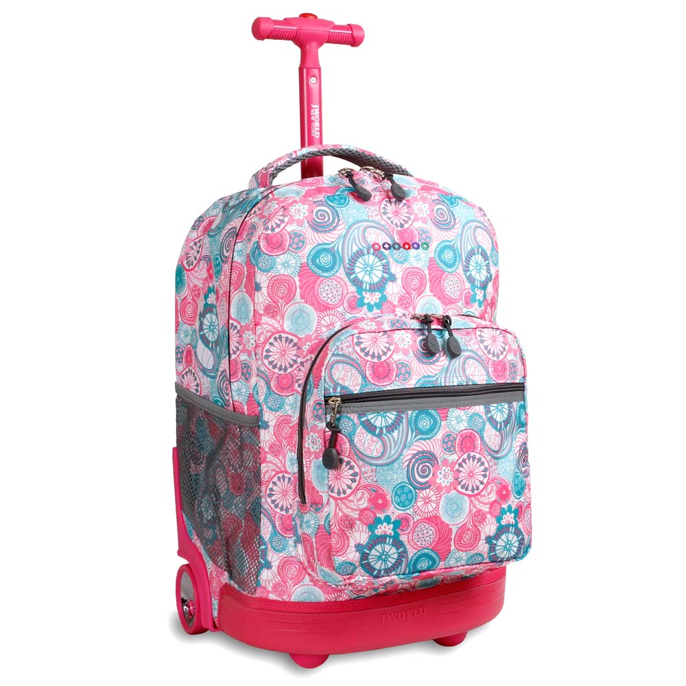 JWorld Sunrise Rolling Backpack Blue Raspberry