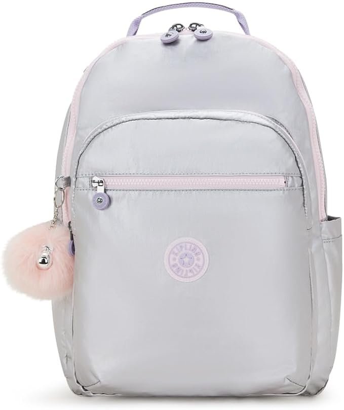 KIPLING Seoul XL BackPack Silver Glow Met